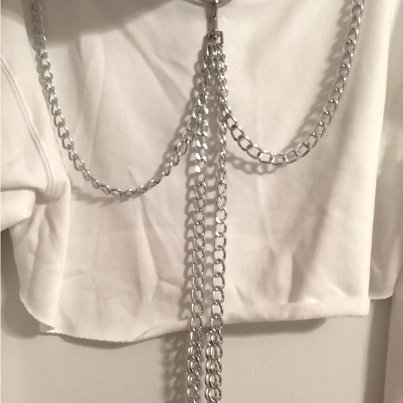 NWT Dolls Kill Mark of The Beast Cropped Chain Hoodie - Picture 5 of 8